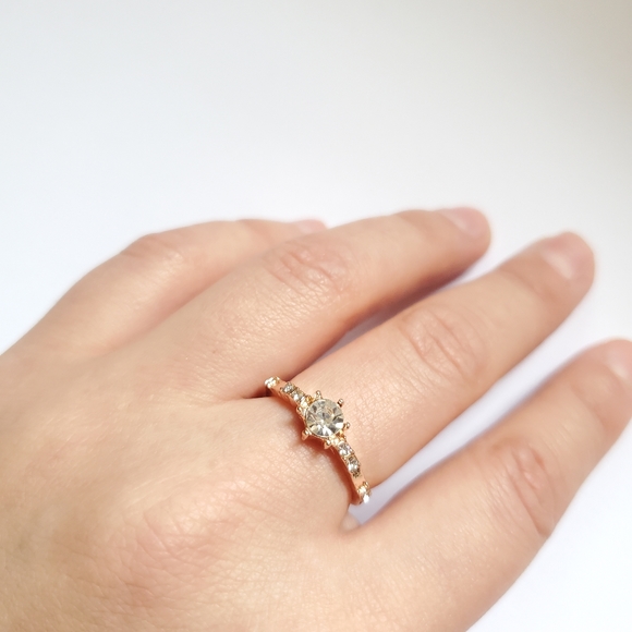 NWOT 14K GP Rose Gold CZ Ring, sz 6 - Picture 3 of 16